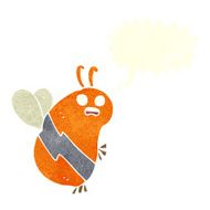 funny cartoon bee with speech bubble N18