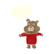 cartoon unhappy bear with speech bubble N2