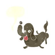 cartoon dog sticking out tongue with speech bubble N13