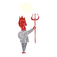 cartoon devil with pitchfork speech bubble N27