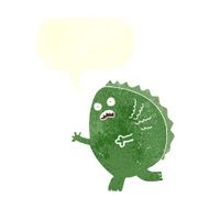cartoon monster with speech bubble N48