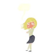 cartoon woman making photo face with speech bubble N10