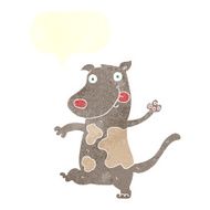 cartoon happy dog with speech bubble N74