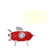 cartoon space rocket with speech bubble N24