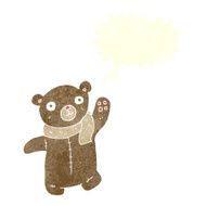 cute cartoon teddy bear with speech bubble N7
