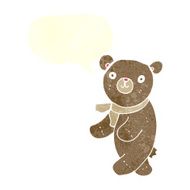 cute cartoon teddy bear with speech bubble N8