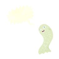 funny cartoon ghost with speech bubble N83