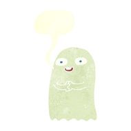funny cartoon ghost with speech bubble N85