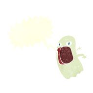 funny cartoon ghost with speech bubble N88