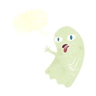 funny cartoon ghost with speech bubble N90