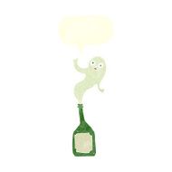 cartoon ghost in bottle with speech bubble N11