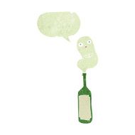 cartoon ghost in bottle with speech bubble N12