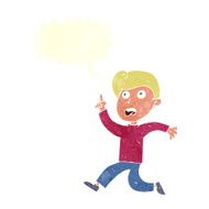 cartoon boy panicking with speech bubble N28