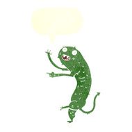 cartoon gross little monster with speech bubble N9