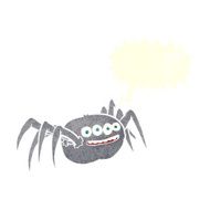 cartoon spooky spider with speech bubble N9