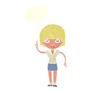 cartoon woman with idea speech bubble N232