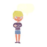 cartoon annoyed woman with speech bubble N169