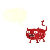 cartoon little imp with speech bubble N13