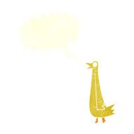 funny cartoon bird with speech bubble N118