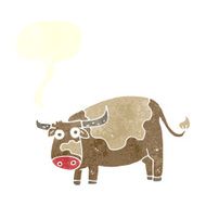 cartoon cow with speech bubble N36