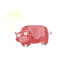 cartoon pig with speech bubble N19