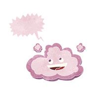 cartoon decorative cloud with speech bubble N9