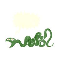 cartoon snake with speech bubble N62