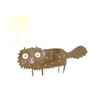 cartoon furry cat with speech bubble N10