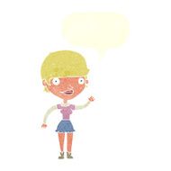 cartoon woman with idea speech bubble N234