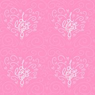 Valentine&#039;s day lettering hearts and swirls