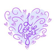 I love you Lettering Valentine&#039;s day card N2