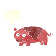 cartoon pig with speech bubble N20