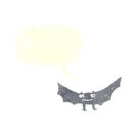 cartoon spooky vampire bat with speech bubble N6