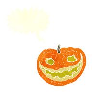 cartoon spooky pumpkin with speech bubble N20
