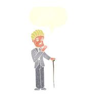 cartoon shocked gentleman with speech bubble N10
