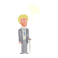 cartoon unhappy gentleman with speech bubble N10