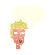 cartoon man sticking out tongue with speech bubble N29