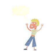 cartoon man panicking with speech bubble N54