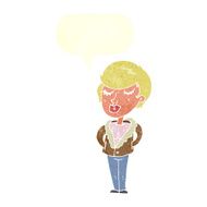 cartoon cool relaxed woman with speech bubble N9