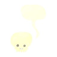 cartoon spooky skull symbol with speech bubble N2