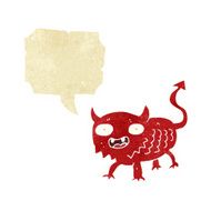 cartoon little demon with speech bubble N27