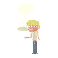 cartoon smoker with speech bubble N10