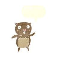 cartoon teddy bear with speech bubble N75