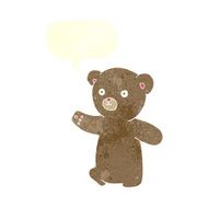 cartoon teddy bear with speech bubble N79