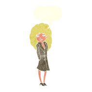 cartoon female spy with speech bubble N24