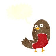 cartoon robin with speech bubble N28
