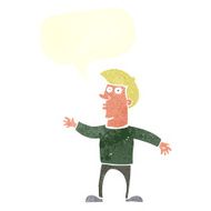 cartoon worried man with speech bubble N91