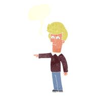 cartoon man pointing with speech bubble N180