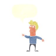 cartoon surprised man with speech bubble N127