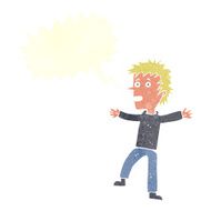 cartoon happy man with speech bubble N430